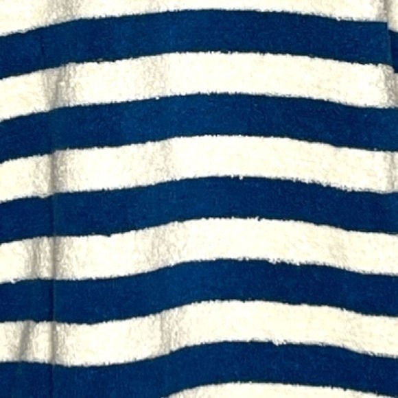 Madewell Sweatshirt Women Small Loop Terry Notch Blue White Stripe Dark‎ Lagoon - Picture 5 of 9